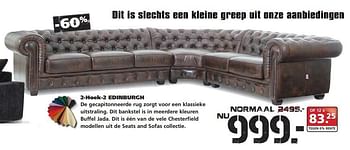 Aanbiedingen 2-hoek-2 edinburgh - Huismerk - Seats and Sofas - Geldig van 16/01/2017 tot 21/01/2017 bij Seats and Sofas
