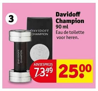 Aanbiedingen Davidoff champion - Davidoff - Geldig van 10/01/2017 tot 22/01/2017 bij Kruidvat