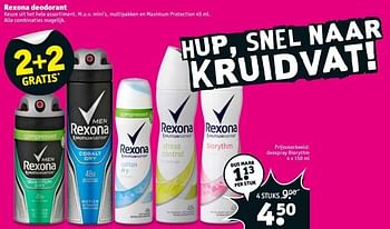 Aanbiedingen Rexona deodorant - Rexona - Geldig van 10/01/2017 tot 22/01/2017 bij Kruidvat
