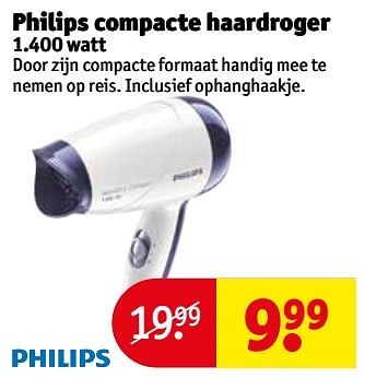 Aanbiedingen Philips compacte haardroger - Philips - Geldig van 10/01/2017 tot 22/01/2017 bij Kruidvat