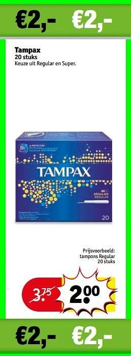 Aanbiedingen Tampax tampons regular - Tampax - Geldig van 10/01/2017 tot 22/01/2017 bij Kruidvat