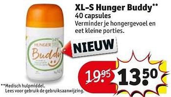 Aanbiedingen Xl-s hunger buddy - XL-S Medical - Geldig van 10/01/2017 tot 22/01/2017 bij Kruidvat