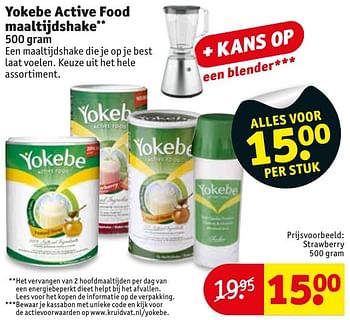 Aanbiedingen Yokebe active food maaltijdshake - Yokebe - Geldig van 10/01/2017 tot 22/01/2017 bij Kruidvat