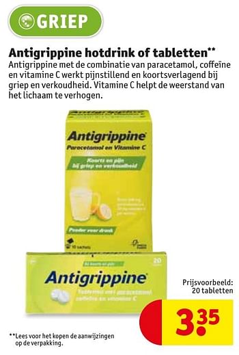 Aanbiedingen Antigrippine hotdrink of tabletten - Huismerk - Kruidvat - Geldig van 10/01/2017 tot 22/01/2017 bij Kruidvat