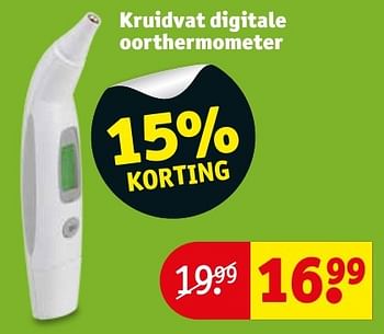 Aanbiedingen Kruidvat digitale oorthermometer - Huismerk - Kruidvat - Geldig van 10/01/2017 tot 22/01/2017 bij Kruidvat