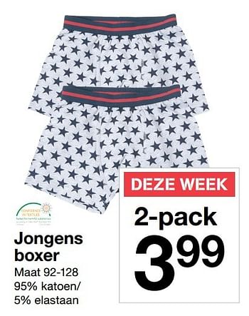 Aanbiedingen Jongens boxer - Huismerk - Zeeman  - Geldig van 14/01/2017 tot 20/01/2017 bij Zeeman