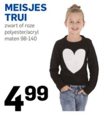 Aanbiedingen Meisjes trui - Huismerk - Action - Geldig van 11/01/2017 tot 17/01/2017 bij Action