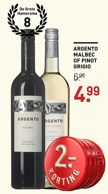Aanbiedingen Argento malbec of pinot grigio - Rode wijnen - Geldig van 02/01/2017 tot 22/01/2017 bij Gall & Gall