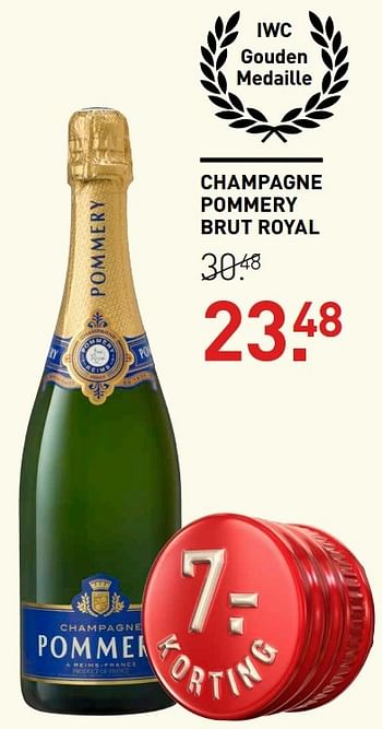 Aanbiedingen Champagne pommery brut royal - Champagne - Geldig van 02/01/2017 tot 22/01/2017 bij Gall & Gall