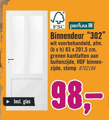 Aanbiedingen Binnendeur 302 - Pertura - Geldig van 09/01/2017 tot 22/01/2017 bij Hornbach