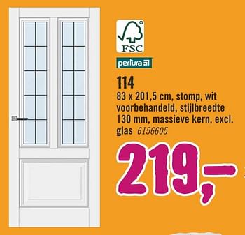 Aanbiedingen Binnendeuren 114 - Pertura - Geldig van 09/01/2017 tot 22/01/2017 bij Hornbach