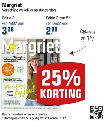 Aanbiedingen Margriet - Huismerk - Primera - Geldig van 08/01/2017 tot 22/01/2017 bij Primera