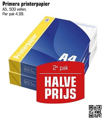 Aanbiedingen Primera printerpapier - Huismerk - Primera - Geldig van 08/01/2017 tot 22/01/2017 bij Primera