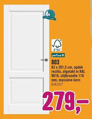 Aanbiedingen Binnendeuren 803 - Pertura - Geldig van 09/01/2017 tot 22/01/2017 bij Hornbach