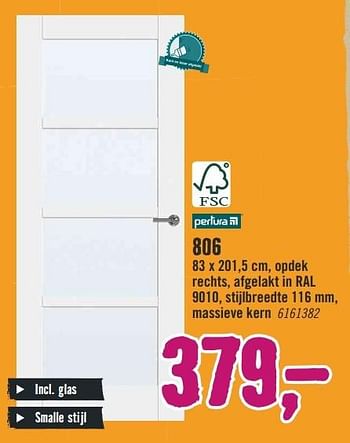 Aanbiedingen Binnendeuren 806 - Pertura - Geldig van 09/01/2017 tot 22/01/2017 bij Hornbach