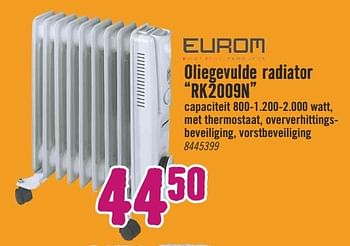 Aanbiedingen Eurom oliegevulde radiator rk2009n - Eurom - Geldig van 09/01/2017 tot 22/01/2017 bij Hornbach