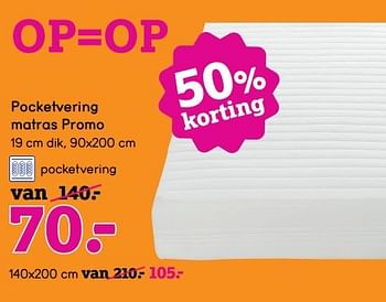Aanbiedingen Pocketvering matras promo - Huismerk - Leen Bakker - Geldig van 09/01/2017 tot 22/01/2017 bij Leen Bakker