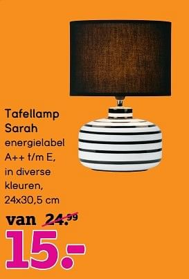Aanbiedingen Tafellamp sarah - Huismerk - Leen Bakker - Geldig van 09/01/2017 tot 22/01/2017 bij Leen Bakker
