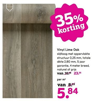 Aanbiedingen Vinyl lime oak - Huismerk - Leen Bakker - Geldig van 09/01/2017 tot 22/01/2017 bij Leen Bakker