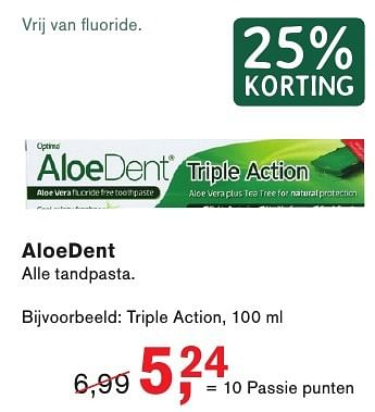 Aanbiedingen Aloedent triple action - AloeDent - Geldig van 09/01/2017 tot 22/01/2017 bij Holland & Barrett