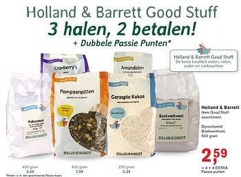 Aanbiedingen Holland + barrett boekweitmeel - Huismerk - Essenza - Geldig van 09/01/2017 tot 22/01/2017 bij Holland & Barrett