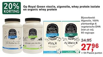 Aanbiedingen Algenolie, 100% plantaardige + vegetarische dha - Royal Green - Geldig van 09/01/2017 tot 22/01/2017 bij Holland & Barrett