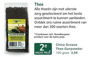 Aanbiedingen China groene thee gunpowder - De Tuinen - Geldig van 09/01/2017 tot 22/01/2017 bij Holland & Barrett