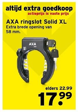 Aanbiedingen Axa ringslot solid xl - Axa - Geldig van 09/01/2017 tot 22/01/2017 bij Gamma