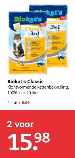 Aanbiedingen Biokat`s classic - Bio kat`s - Geldig van 09/01/2017 tot 22/01/2017 bij Pets Place