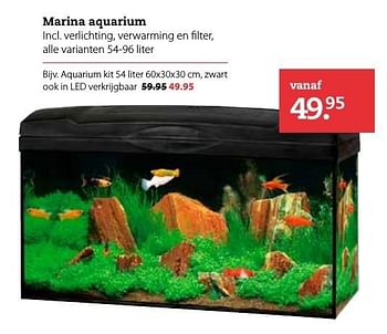 Aanbiedingen Marina aquarium incl. verlichting, verwarming en filter - Marina - Geldig van 09/01/2017 tot 22/01/2017 bij Pets Place