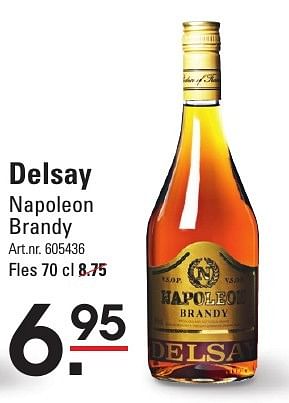 Aanbiedingen Delsay napoleon brandy - Delsay - Geldig van 05/01/2017 tot 23/01/2017 bij Sligro