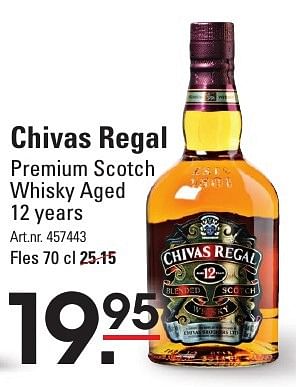 Aanbiedingen Chivas regal premium scotch whisky aged 12 years - Chivas Regal - Geldig van 05/01/2017 tot 23/01/2017 bij Sligro