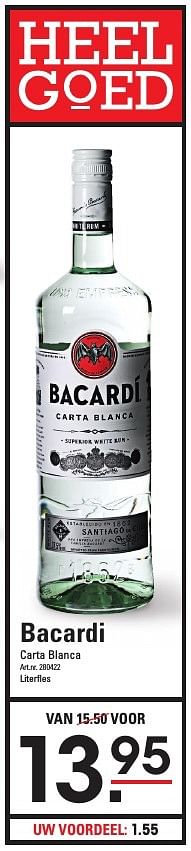 Aanbiedingen Bacardi carta blanca - Bacardi - Geldig van 05/01/2017 tot 23/01/2017 bij Sligro