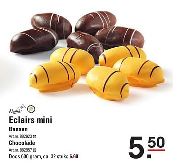 Aanbiedingen Eclairs mini banaan - Partouse - Geldig van 05/01/2017 tot 23/01/2017 bij Sligro