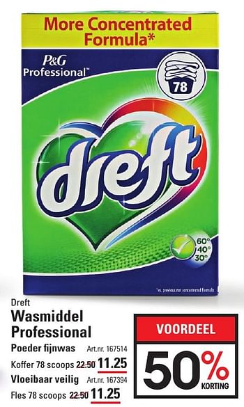 Aanbiedingen Dreft wasmiddel poeder fijnwas - Dreft - Geldig van 05/01/2017 tot 23/01/2017 bij Sligro