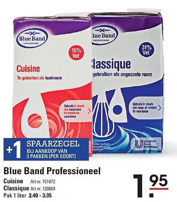 Aanbiedingen Blue band professioneel cuisine - Blue Band - Geldig van 05/01/2017 tot 23/01/2017 bij Sligro