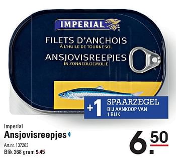 Aanbiedingen Ansjovisreepjes - Imperial Kitchen - Geldig van 05/01/2017 tot 23/01/2017 bij Sligro