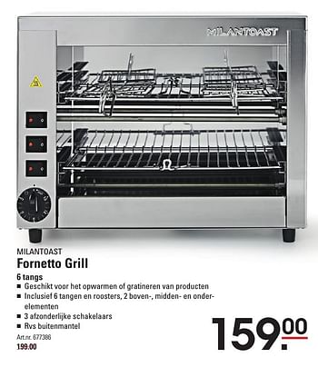 Aanbiedingen Milantoast fornetto grill - MILANTOAST - Geldig van 05/01/2017 tot 23/01/2017 bij Sligro