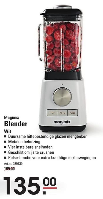 Aanbiedingen Magimix blender wit - Magimix - Geldig van 05/01/2017 tot 23/01/2017 bij Sligro