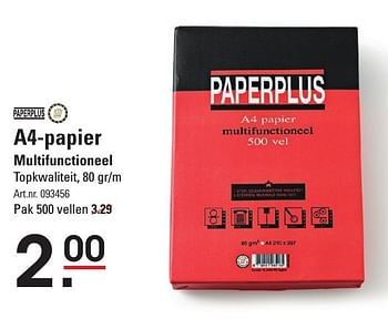 Aanbiedingen A4-papier multifunctioneel - PaperPlus - Geldig van 05/01/2017 tot 23/01/2017 bij Sligro