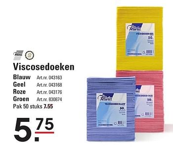 Aanbiedingen Viscosedoeken blauw - Felicia - Geldig van 05/01/2017 tot 23/01/2017 bij Sligro