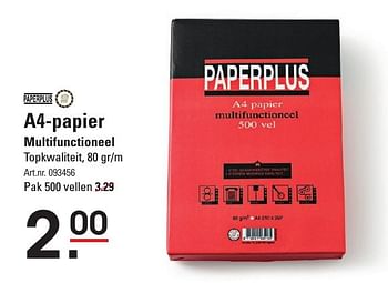 Aanbiedingen A4-papier multifunctioneel - PaperPlus - Geldig van 05/01/2017 tot 23/01/2017 bij Sligro