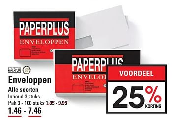 Aanbiedingen Enveloppen - PaperPlus - Geldig van 05/01/2017 tot 23/01/2017 bij Sligro