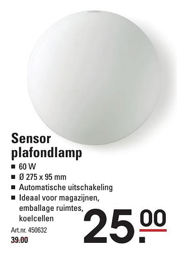 Aanbiedingen Sensor plafondlamp - Huismerk - Sligro - Geldig van 05/01/2017 tot 23/01/2017 bij Sligro
