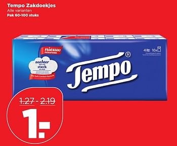 Aanbiedingen Tempo zakdoekjes - Tempo - Geldig van 15/01/2017 tot 21/01/2017 bij Plus