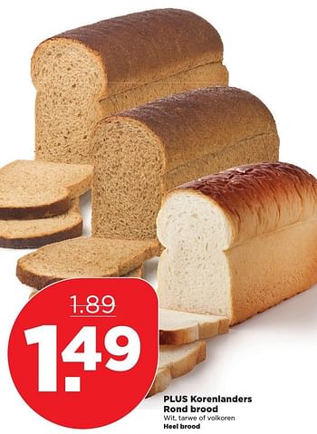 Aanbiedingen Plus korenlanders rond brood - Huismerk - Plus - Geldig van 15/01/2017 tot 21/01/2017 bij Plus