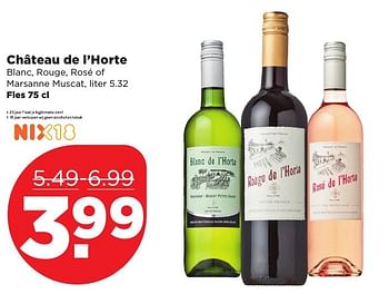 Aanbiedingen Château de l`horte - Witte wijnen - Geldig van 15/01/2017 tot 21/01/2017 bij Plus