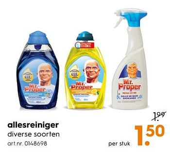 Aanbiedingen Allesreiniger - Mr. Proper - Geldig van 15/01/2017 tot 21/01/2017 bij Blokker