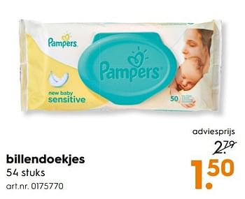 Aanbiedingen Billendoekjes - Pampers - Geldig van 15/01/2017 tot 21/01/2017 bij Blokker