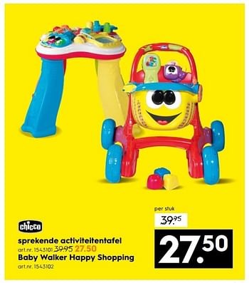 Aanbiedingen Baby walker happy shopping - Chicco - Geldig van 15/01/2017 tot 21/01/2017 bij Blokker